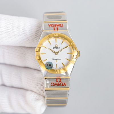 TW Factory Omega Constellation 28MM Quartz Movement Lady Gold/Silver Bezel Watch